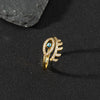 Wholesale Jewelry Copper Zircon Enamel Oil Drop Evil Eye Retro Open Ring For Women Electroplated