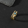 Wholesale Jewelry Copper Zircon Enamel Oil Drop Evil Eye Retro Open Ring For Women Electroplated
