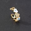 Wholesale Jewelry Copper Zircon Enamel Oil Drop Evil Eye Retro Open Ring For Women Electroplated