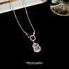 Wholesale Jewelry Copper Zircon Gourd Geometric Style Clavicle Chain Necklace For Women