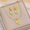 Wholesale Jewelry Copper Zircon Inlay Devil's Eye Pendant Necklace And Earrings