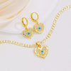 Wholesale Jewelry Copper Zircon Inlay Devil's Eye Pendant Necklace And Earrings