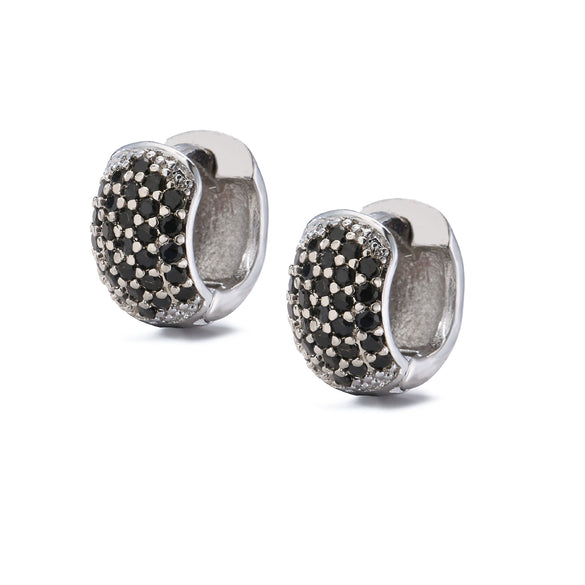 Wholesale Jewelry Copper Zircon Microinlaid Geometric Round Ear Buckle Electroplated Simple Style For Women