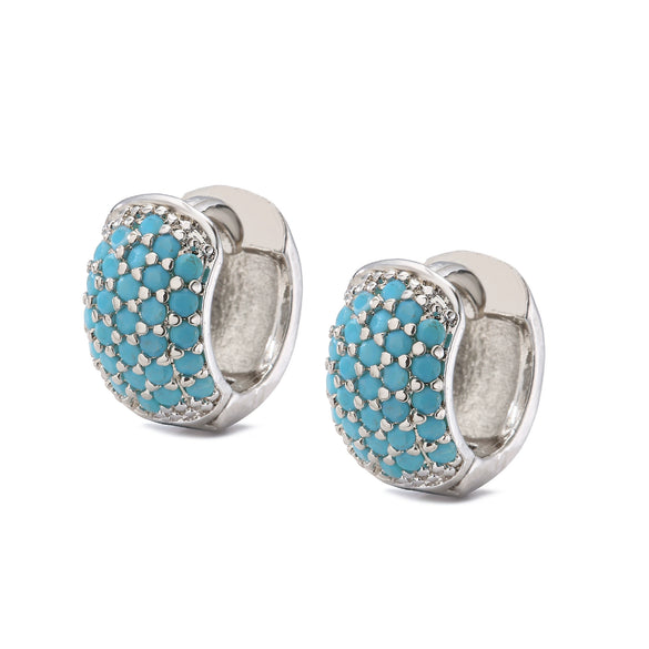 Wholesale Jewelry Copper Zircon Microinlaid Geometric Round Ear Buckle Electroplated Simple Style For Women