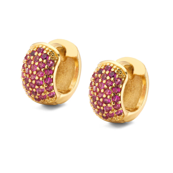 Wholesale Jewelry Copper Zircon Microinlaid Geometric Round Ear Buckle Electroplated Simple Style For Women