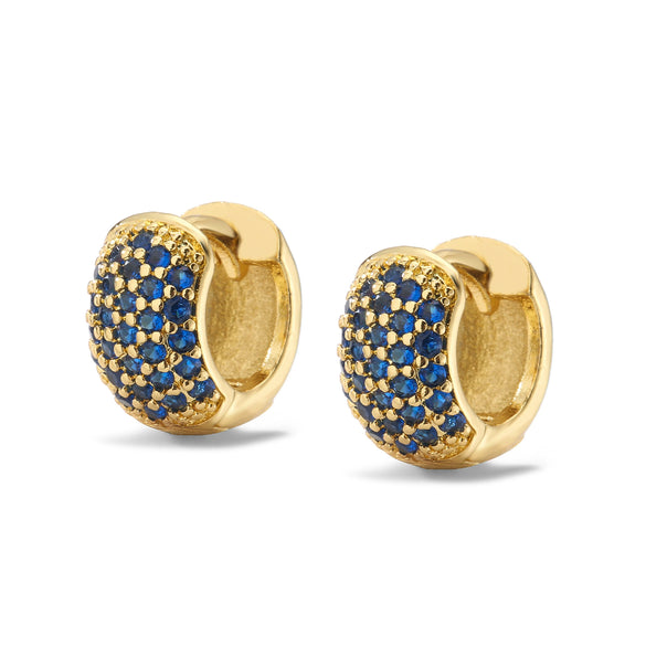 Wholesale Jewelry Copper Zircon Microinlaid Geometric Round Ear Buckle Electroplated Simple Style For Women