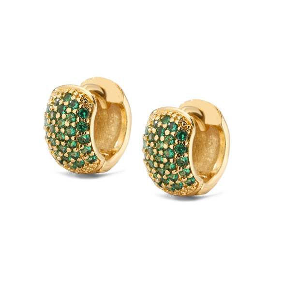 Wholesale Jewelry Copper Zircon Microinlaid Geometric Round Ear Buckle Electroplated Simple Style For Women