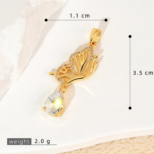 Wholesale Jewelry Copper Zircon Microinlay Animal Zodiac Style Pendant Necklace And Earrings