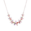 Wholesale Jewelry Copper Zircon Natural Plant Flowers Geometric Style Box Chain Electroplating Necklace