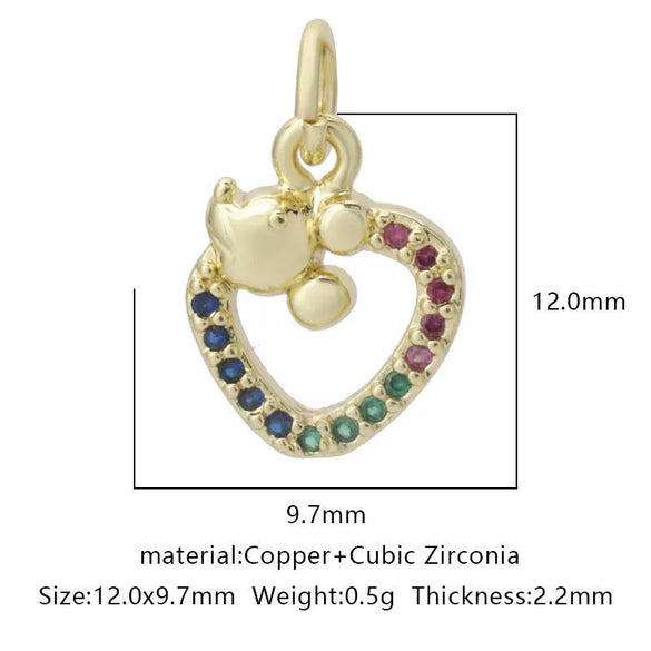 Wholesale Jewelry Copper Zircon Small Pendant With Star Elephant Turtle Shapes Electroplated For Diy Necklace Earrings Accessories