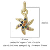 Wholesale Jewelry Copper Zircon Small Pendant With Star Elephant Turtle Shapes Electroplated For Diy Necklace Earrings Accessories