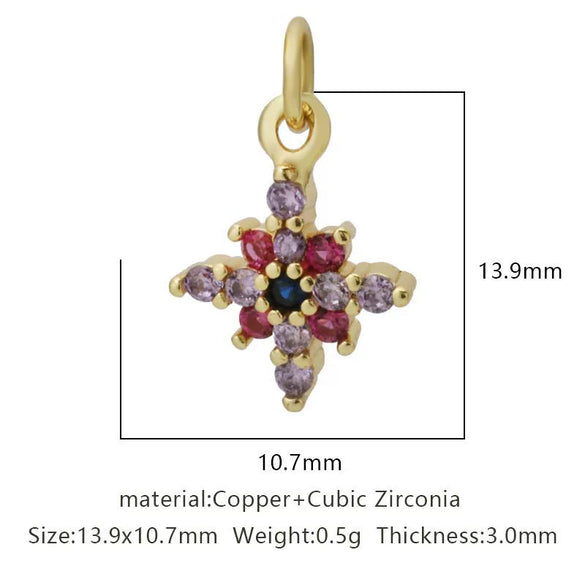 Wholesale Jewelry Copper Zircon Small Pendant With Star Elephant Turtle Shapes Electroplated For Diy Necklace Earrings Accessories