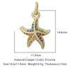 Wholesale Jewelry Copper Zircon Small Pendant With Star Elephant Turtle Shapes Electroplated For Diy Necklace Earrings Accessories