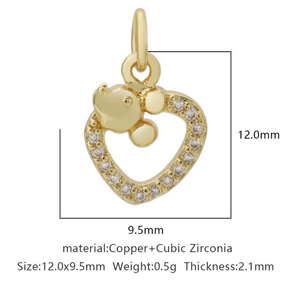 Wholesale Jewelry Copper Zircon Small Pendant With Star Elephant Turtle Shapes Electroplated For Diy Necklace Earrings Accessories