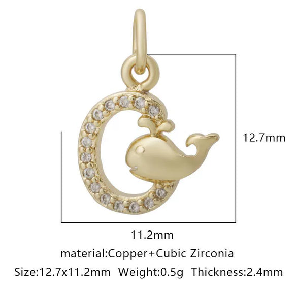 Wholesale Jewelry Copper Zircon Small Pendant With Star Elephant Turtle Shapes Electroplated For Diy Necklace Earrings Accessories