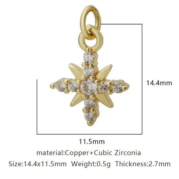 Wholesale Jewelry Copper Zircon Small Pendant With Star Elephant Turtle Shapes Electroplated For Diy Necklace Earrings Accessories