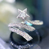 Wholesale Jewelry Copper Zirconia Inlay Stars Sun And Moon Clouds Cosmic Style Doublelayer Winding Opening Ring And Earrings