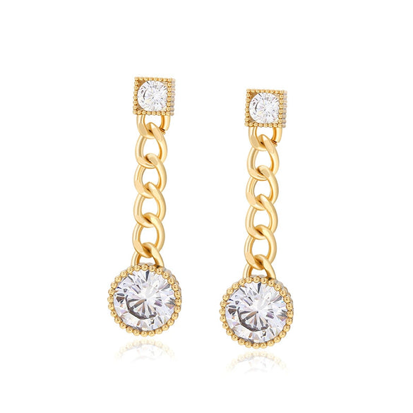 Wholesale Jewelry Copperzinc Alloy Geometric Round Long Earrings For Women Electroplated