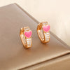 Wholesale Jewelry Copperzinc Alloy Heartshaped Bear Earring With Crown Star Animal Zodiac Pattern Electroplated For Women