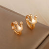 Wholesale Jewelry Copperzinc Alloy Heartshaped Bear Earring With Crown Star Animal Zodiac Pattern Electroplated For Women