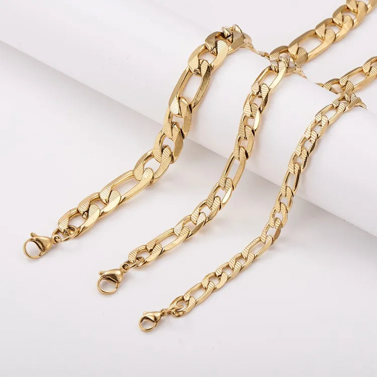 Wholesale Jewelry Cowboy Style Classic Style Cool Style Chain 201 Stainless Steel Gold Plated Necklace