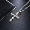 Wholesale Jewelry Creative Dropshaped Clawset Crystal Necklace Mixed Gemstone Inlay Copper O Chain Zirconia For Women