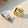Wholesale Jewelry Creative Titanium Steel And Stainless Steel Heart Shaped Vacuum Plated Gold Opening Adjustable Ring For Women