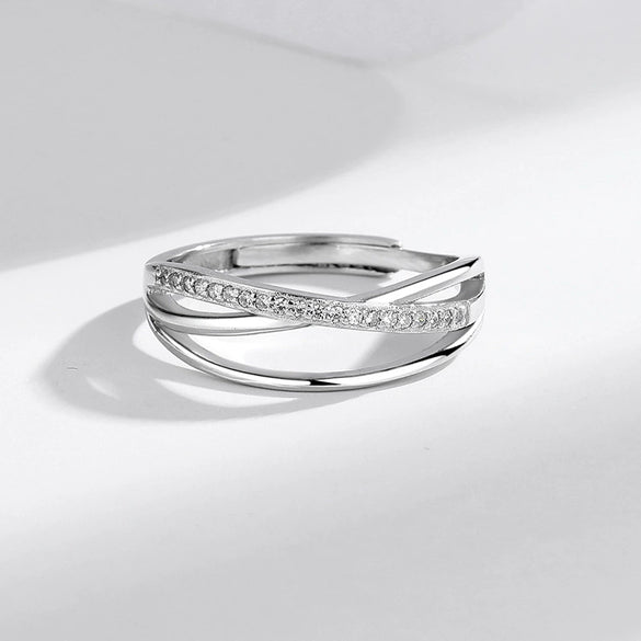 Wholesale Jewelry Cross Geometric Style S925 Sterling Silver Electroplated Ring