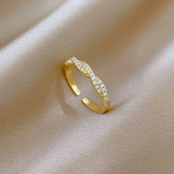 Wholesale Jewelry Cross Twisted Crown Cartoon Style Brass Ring With Electroplating