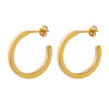 Wholesale Jewelry Cshaped 316L Stainless Steel 18K Gold Plated Personality Earrings