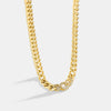 Wholesale Jewelry Cuban Chain Copper 18K Gold Plated Geometric Style Necklace