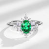 Wholesale Jewelry Cultivated Emerald Eggshaped Geometric Fashion Women's Ring With Electroplating