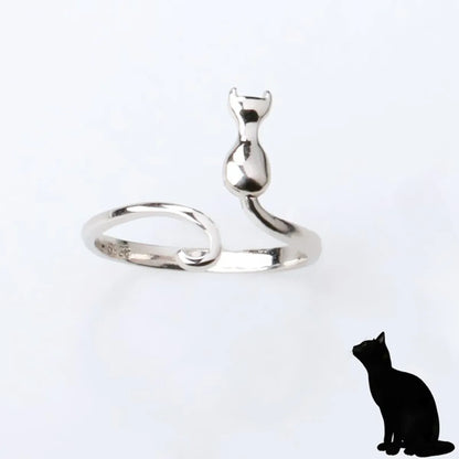 Wholesale Jewelry Cute Animal Cat Alloy Asymmetrical Plating Open Rings