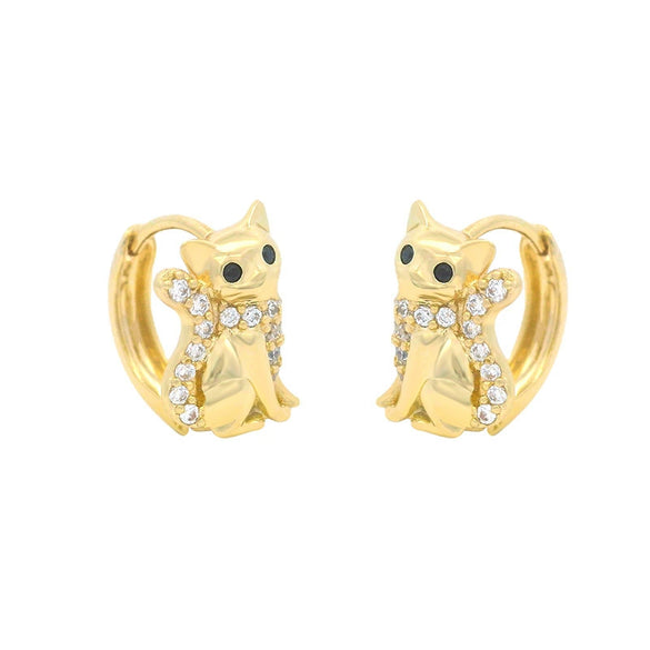 Wholesale Jewelry Cute Animal Cat Earring Copperzinc Alloy Electroplating For Women