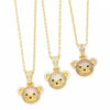 Wholesale Jewelry Cute Animal Zodiac Copper Necklace With Zircon Inlay And O Word Chain