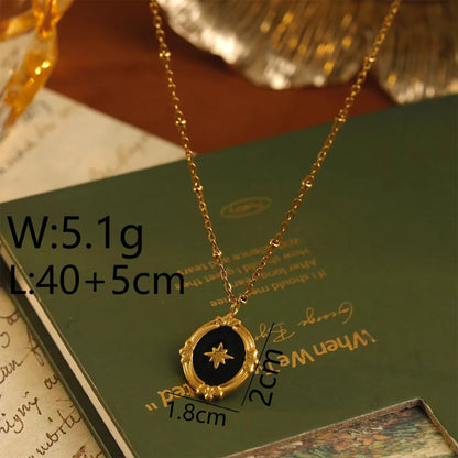 Wholesale Jewelry Cute Beach Commute Solid Color 304 Stainless Steel Zircon 18K Gold Plated Inlay Pendant Necklace