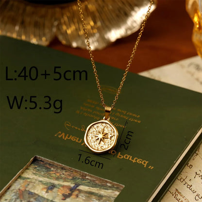 Wholesale Jewelry Cute Beach Commute Solid Color 304 Stainless Steel Zircon 18K Gold Plated Inlay Pendant Necklace