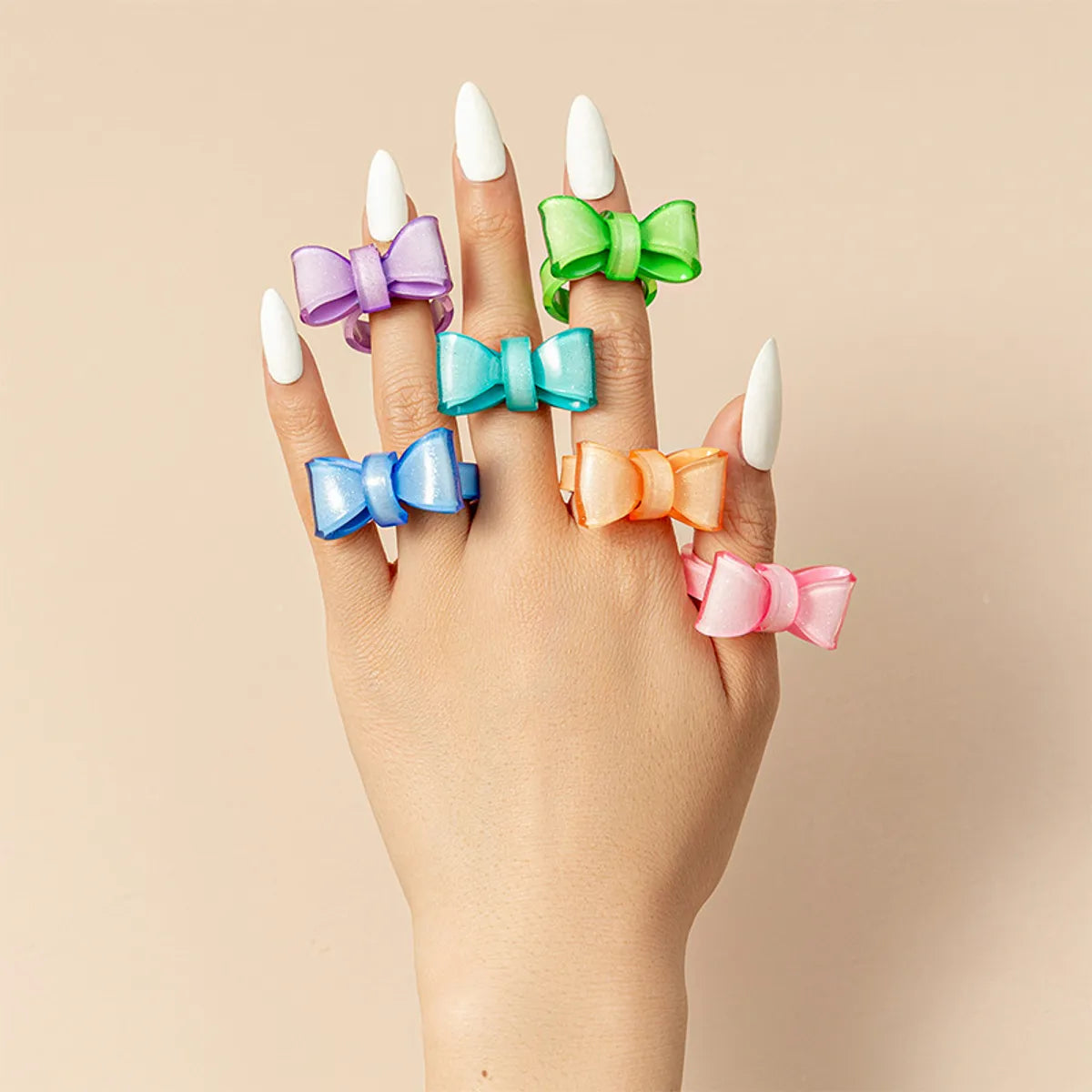 Wholesale Jewelry Cute Bow Knot Plastic Rings