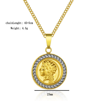 Wholesale Jewelry Cute Bridal Simple Style Portrait Star 304 Stainless Steel Zircon Gold Plated Inlay Pendant Necklace