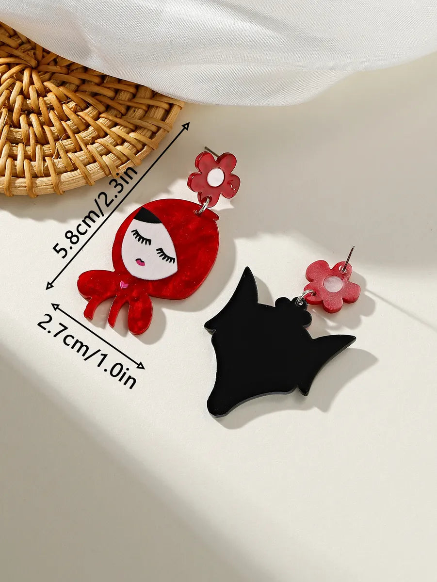 1 Pair Cute Cartoon Character Arylic Drop Earrings