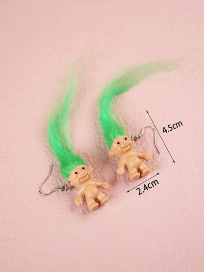 1 Pair Cute Cartoon Character Soft Clay Drop Earrings