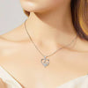Wholesale Jewelry Cute Cat Claw Love Double Peach Heart Zircon Mixed Gemstone Inlay Copper Pendant Necklace