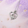 Wholesale Jewelry Cute Cat Claw Love Double Peach Heart Zircon Mixed Gemstone Inlay Copper Pendant Necklace