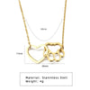 Wholesale Jewelry Cute Cat Paw Print Peach Heart Stainless Steel Necklace With Electroplating Treatment
