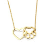 Wholesale Jewelry Cute Cat Paw Print Peach Heart Stainless Steel Necklace With Electroplating Treatment