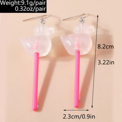 1 Pair Cute Color Block Zinc Alloy Drop Earrings