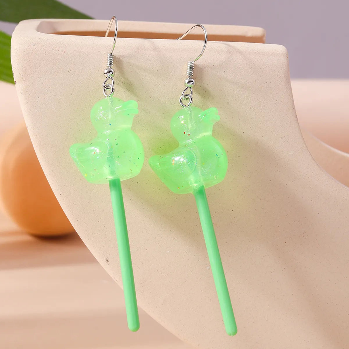 1 Pair Cute Color Block Zinc Alloy Drop Earrings