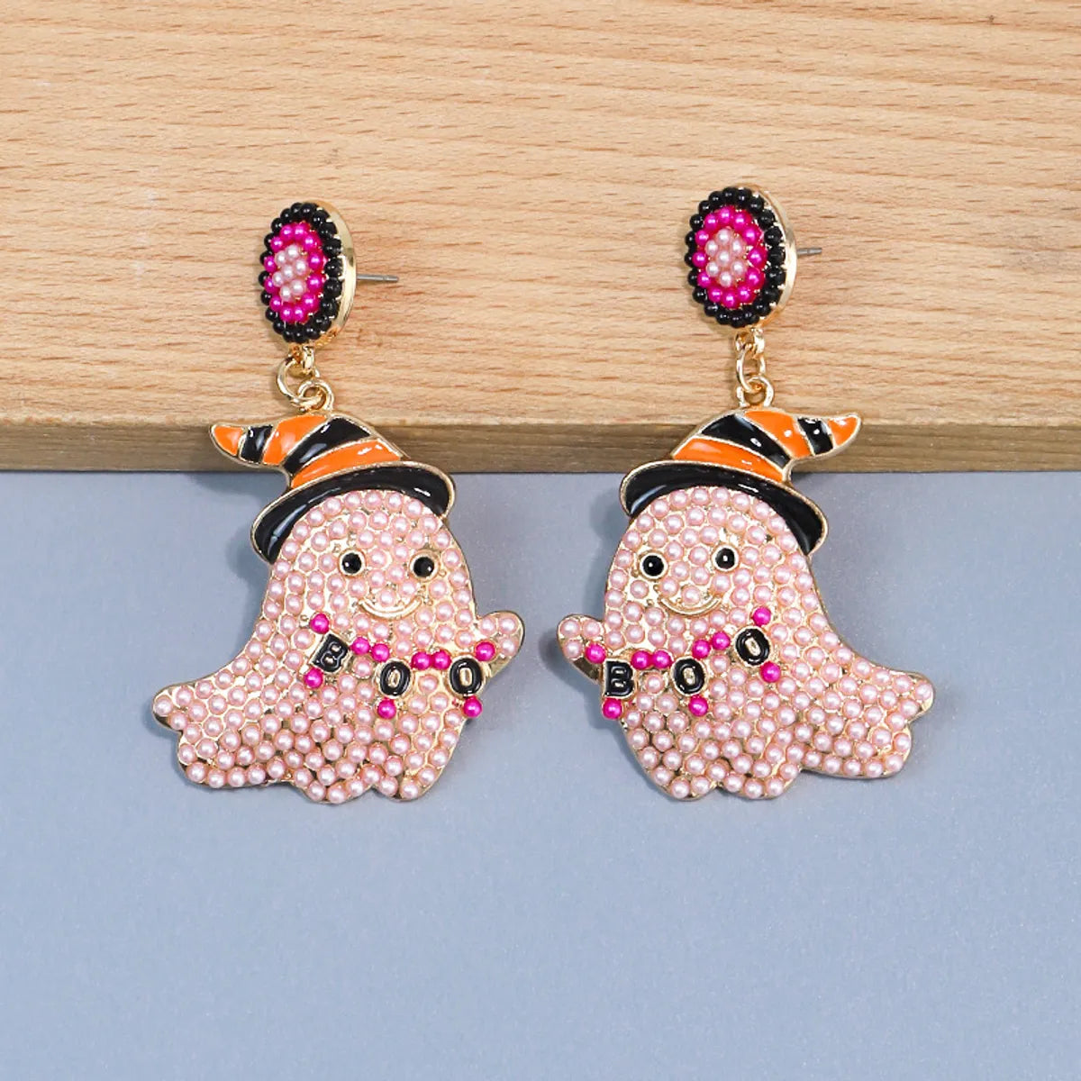 1 Pair Cute Exaggerated Sweet Cartoon Inlay Alloy Rhinestones Beads Drop Earrings