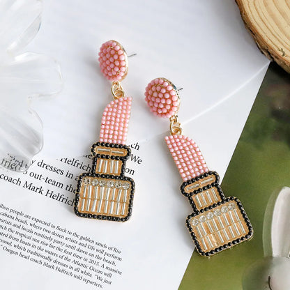 1 Pair Cute Exaggerated Sweet Cartoon Inlay Alloy Rhinestones Beads Drop Earrings