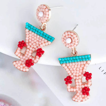 1 Pair Cute Exaggerated Sweet Cartoon Inlay Alloy Rhinestones Beads Drop Earrings